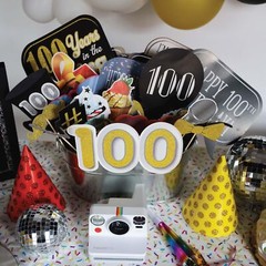 100th Birthday Photo Booth Props – 31-pc Selfie Props with 8 x 10-Inch Sign 4…