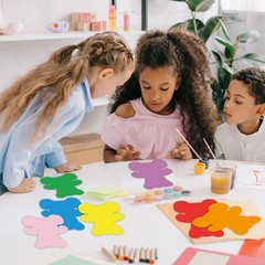 108 PCS Bear Shape Paper Cutouts Assort Colors Classroom Decor 4.65×4.21in