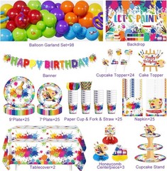 Paint Party Decorations, All-in-One Art Birthday Party Decorations NEW