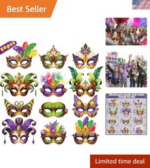 56PCS Mardi Gras Masks Bulk Set: Party Decorations Carnival FavorsPaper