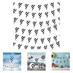 Checkered Flag Banner 33Ft Racing Pennant Flags for Nascar Race Car Sports