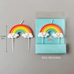 Cute Birthday Candle, Rainbow Cake Topper Decoration 1 piece,