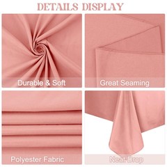 JALANCY 4-Pack 52″ Square Tablecloths, Machine Washable Polyester Fabric