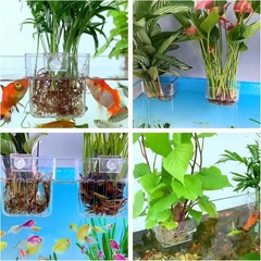 ARREBOL 2 Pack Clear Aquarium Plant Holder Top Hanging Fish Tank Plant Holders F