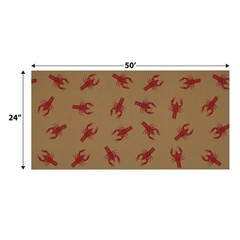 Beistle Crawfish Kraft Paper Table Random Red Crawfish Print For