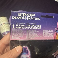 K-Pop Demon Netflix’s Party bundle -plates, cups, banner, tablecloth.