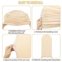 Tela de spandex para cubrir arcos, color beige, Chiara, 2,1 x 5 pies, decoración