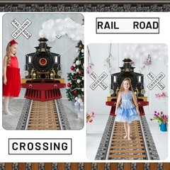 54 Pcs Train Party Decorations Train Hanging Banner Railroad Crossing Sign