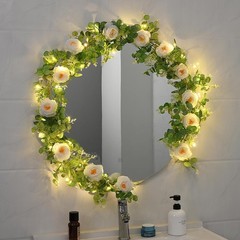 2Pcs 13Ft Artificial Eucalyptus Garlands with Flowers, Faux Floral Greenery