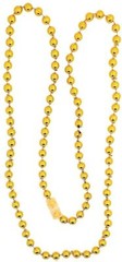 33″ Round Metallic Gold Beads Mardi Gras Necklaces (12 Pack) Sparkly, Shiny