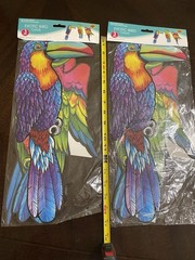 Set of 2 Beistle Exotic Bird Parrot Die Cut Decor 18” Hawaii Tiki Tropical Luau
