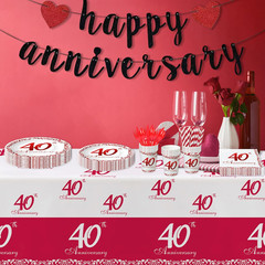 40Th Anniversary Decorations Tableware – Ruby 40Th Wedding Anniversary Party Sup