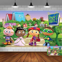 Super Why Party Supplies Birthday Decor Backdrop Banner Vinyl 5x3ft