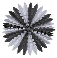 3 x 24 Inch / 60cm Black and White Paper Fan Decoration