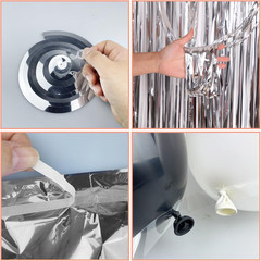 92PCS Black Silver Birthday Decorations Balloons Set for Men Women Party
