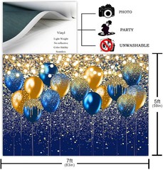 Royal Blue Glitter Backdrop for Birthday Wedding Prom Graduation Photography