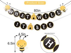 What Will It Bee Banner -Bumble Bee Theme Baby Shower Banner，Bee Gender Revea…