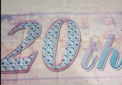 Large 9.8 x 1.6 ft Happy 20th Birthday Banner Pink Indoor or Outdoor Sign