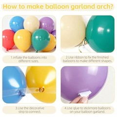 Boho Rainbow Balloons,Light Purple Blue Colorful Balloons Assorted Multi Color