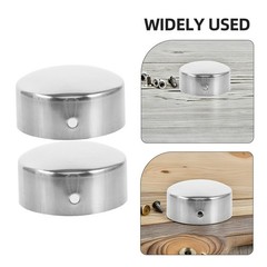 2 Pcs Metal Handrail End Caps Round Plug Covers for Wood Rail Tubing