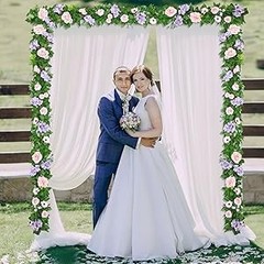 2PCS Artificial Flower Garlands 6FT Fake Silk Rose Vine Hanging Rose Ivy Vines