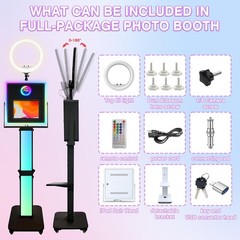 Portable iPad Photo Booth Machine Stand 2‑in‑1 for iPad & DSLR Camera for Party