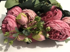 Fake Artificial Pink Roses & Stems Flowers Baby Shower Party Wedding EB1D24
