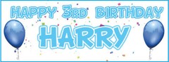 2 Personalised Happy Birthday Banners Custom Print Party Decor Name Banner
