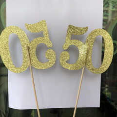 10-Pack Double Sided Glitter 50Th Birthday Centerpiece Anniversary Centerpiece S