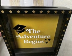 Grad Party Decor Bundle, Black And Gold, Plates, Balloon Kits, Card Box