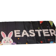 Happy Easter Banner 80×17 in Bunny & Eggs Outdoor/Indoor Decor w/ Grommets