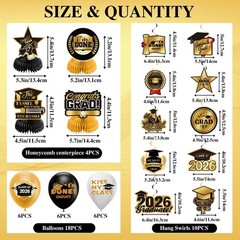 Graduation Decorations 2026 Gold Themed Set – Congrats Grad Banner, Class of …