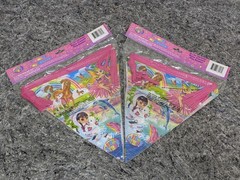 Lisa Frank *TWO PACK* Pennant Flag Banner Horse Fairy Seal Dolphin PINK Top NEW
