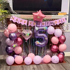 5th Pink Purple Decorations,Pink Purple 5th Balloons for Girls Lavender Party…