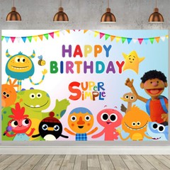 Super Simple Song Birthday Decorarion Backdrop Banner Party Supplies 5x3ft