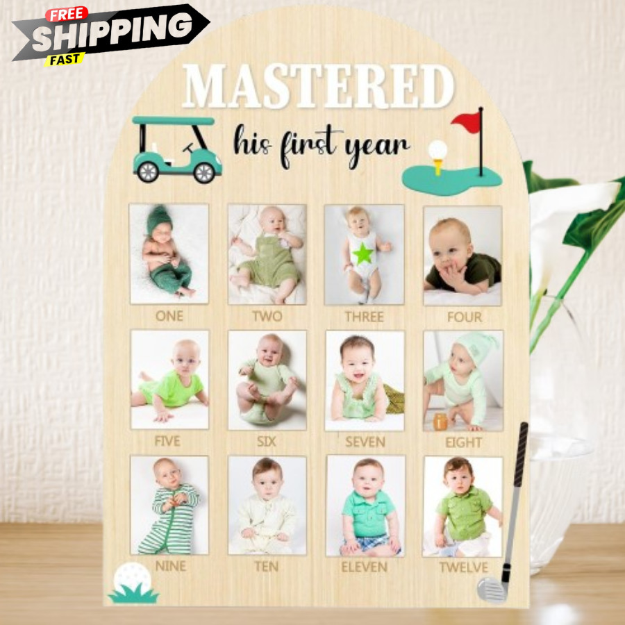 First Year Milestone Photo Board for 1st Birthday Celebration and Keepsake