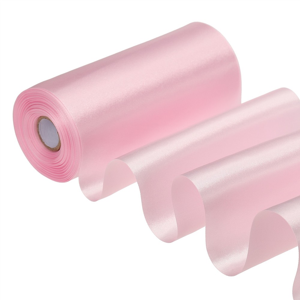 6 Inch x 22 Yards Satin Ribbon Roll Gift Wrapping Ribbon Pink