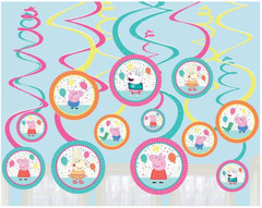 Peppa Pig Confetti Party Swirl Decorations ~ Peppa Pig Party Spiral Decorations