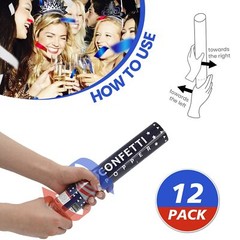 Confetti Cannon 12 Pack Multicolor Biodegradable Confetti Popper Party Confetti