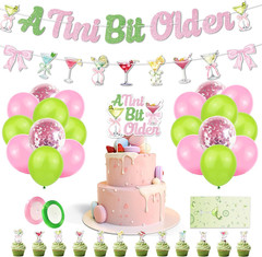 Martini Party Decorations Set for Adults, a Tini Bit Older Birthday Theme Kit wi