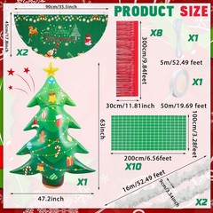 25 Pcs Christmas Parade Float Decorations for Trailer with 63″ Giant Inflatab…