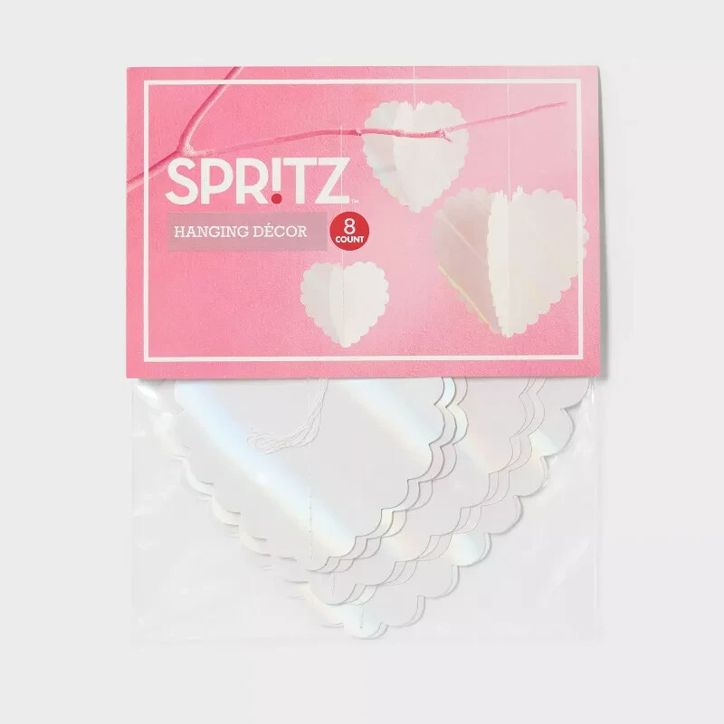 8ct Heart Multipack White Hanging Decor – Spritz