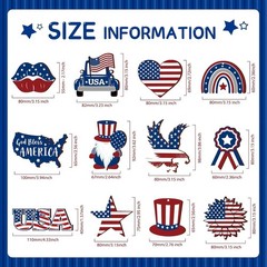 Diverse 24 Pcs Independence Day Tree Decorations – Festive Wooden Ornaments