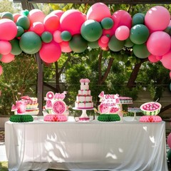 One in a Melon Birthday Table Centerpieces – 9PCS Watermelon Themed First Bir…