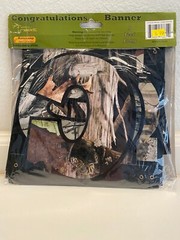 «Congratulations!» Camo Party Banner Decoration 9Ft x 7in