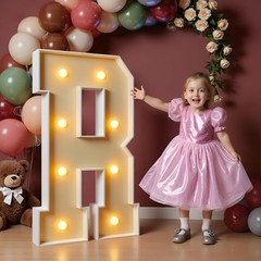 3 FT Large Light Up Marquee Letter R Birthday Wedding Party Decor