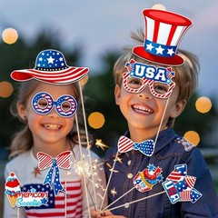 Independence Day Photo Booth Props with Sticks,Photo Booth Props,Patriotic