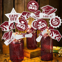 Graduation Decorations Maroon/Maroon White Silver Graduation Party Decorations 2