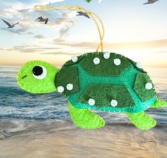 Turtle Felt Ornament Beach Tropical Bird Party Hawaii Birthday Animal Christmas