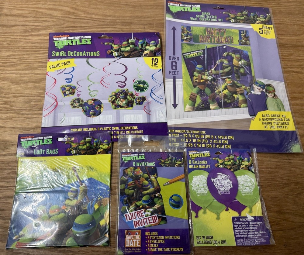 TMNT Teenage Mutant Ninja Turtles Theme Birthday Party Decorations Supplies LOT